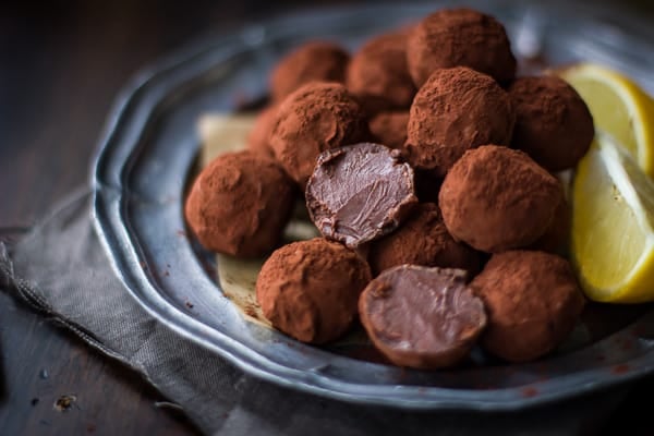 Bergamot Truffles on a plate