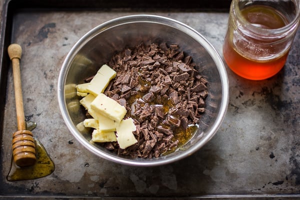 honey chocolate and butter in a bowl 