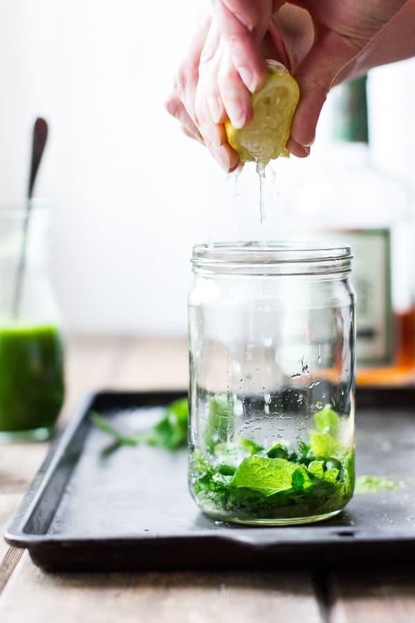 lemon squeezed into jar