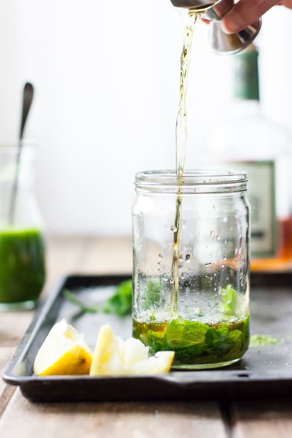 liquor poured into jar