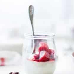 Hibiscus Rhubarb + Haupia {Coconut Milk Pudding}