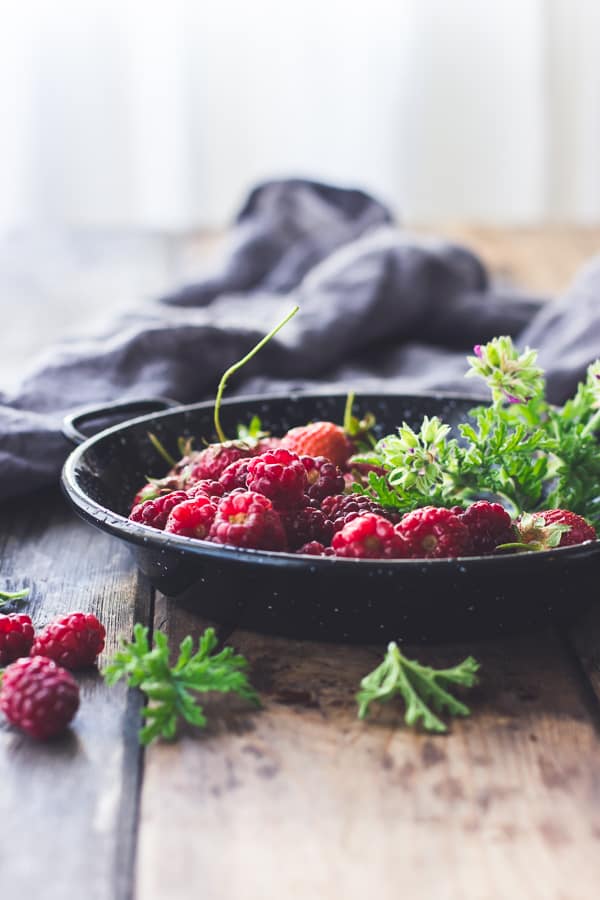 berries in a pan 