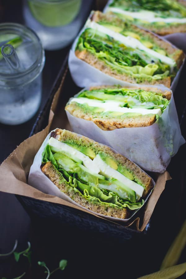 row of sandwiches 