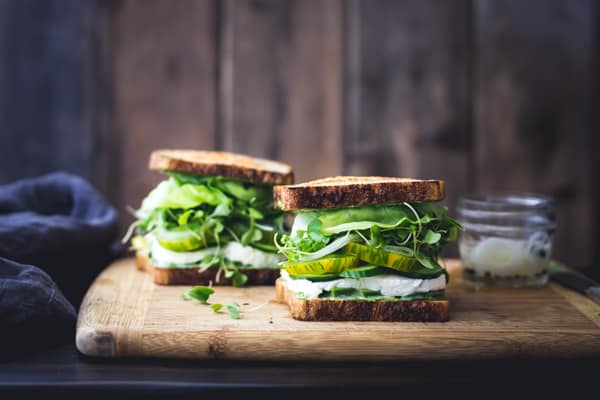 two Green Goddess Sandwiches