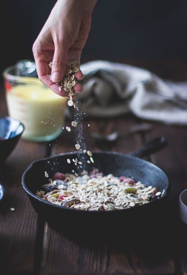 oats in skillet 