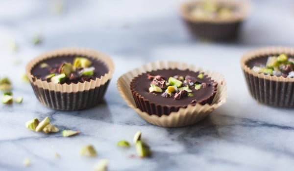 3 Raw Chocolate + Pistachio Butter Cups 