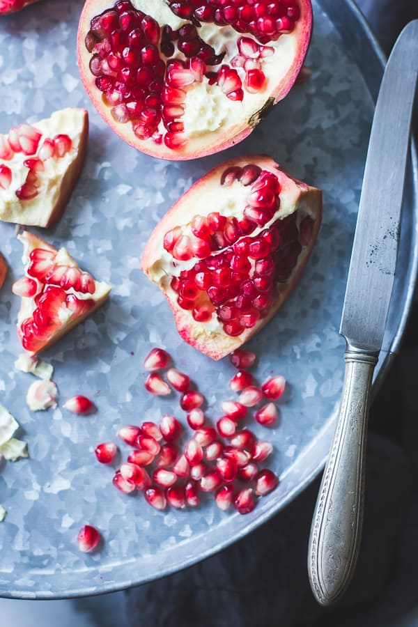 pomegranate on table 