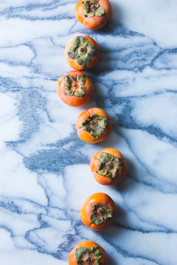 row of persimmons 