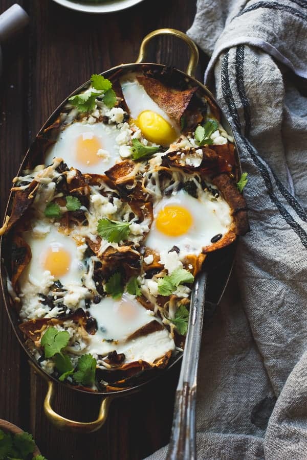 delicious Baked Chilaquiles with Black Beans and Kale