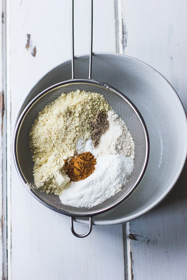 ingredients in sieve