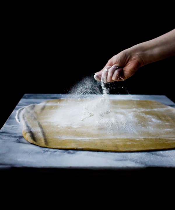 flour on dough