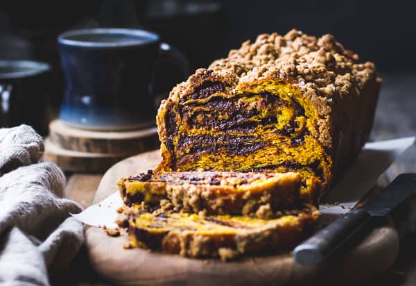 Pumpkin, Rye + Chocolate Babka loaf