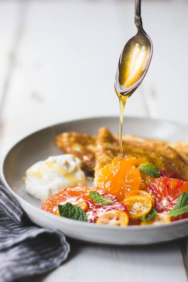 Ricotta Crèpes with Whipped Ricotta, Citrus, Honey, and Mint {gluten ...