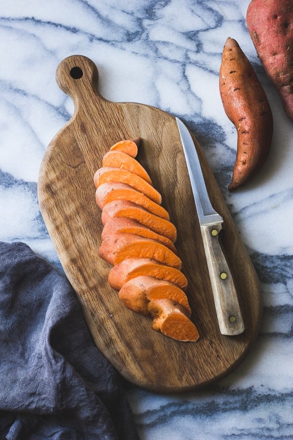 sliced sweet potato