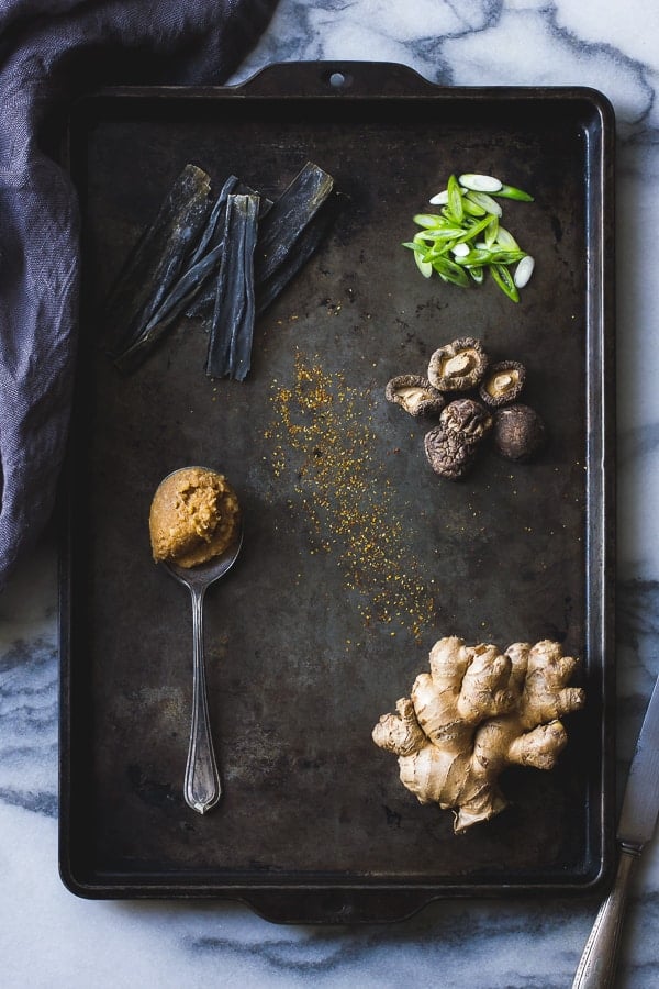 ingredients on tray 