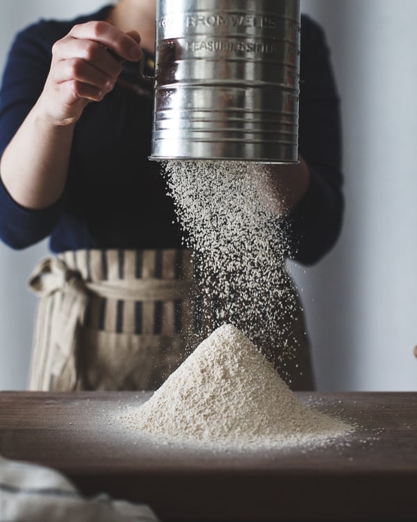 sifting flour 