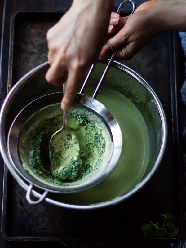 matcha in sieve