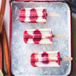 Hibiscus, Rhubarb + Yogurt Ice Pops