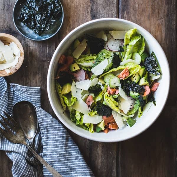 bowl of delicious Wasabi Caesar Salad