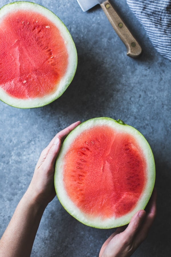 halved watermelon 