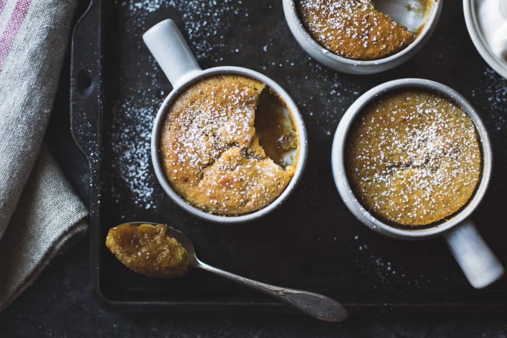 Maple Chestnut Pudding Chomeurs {gluten-free} in mugs 