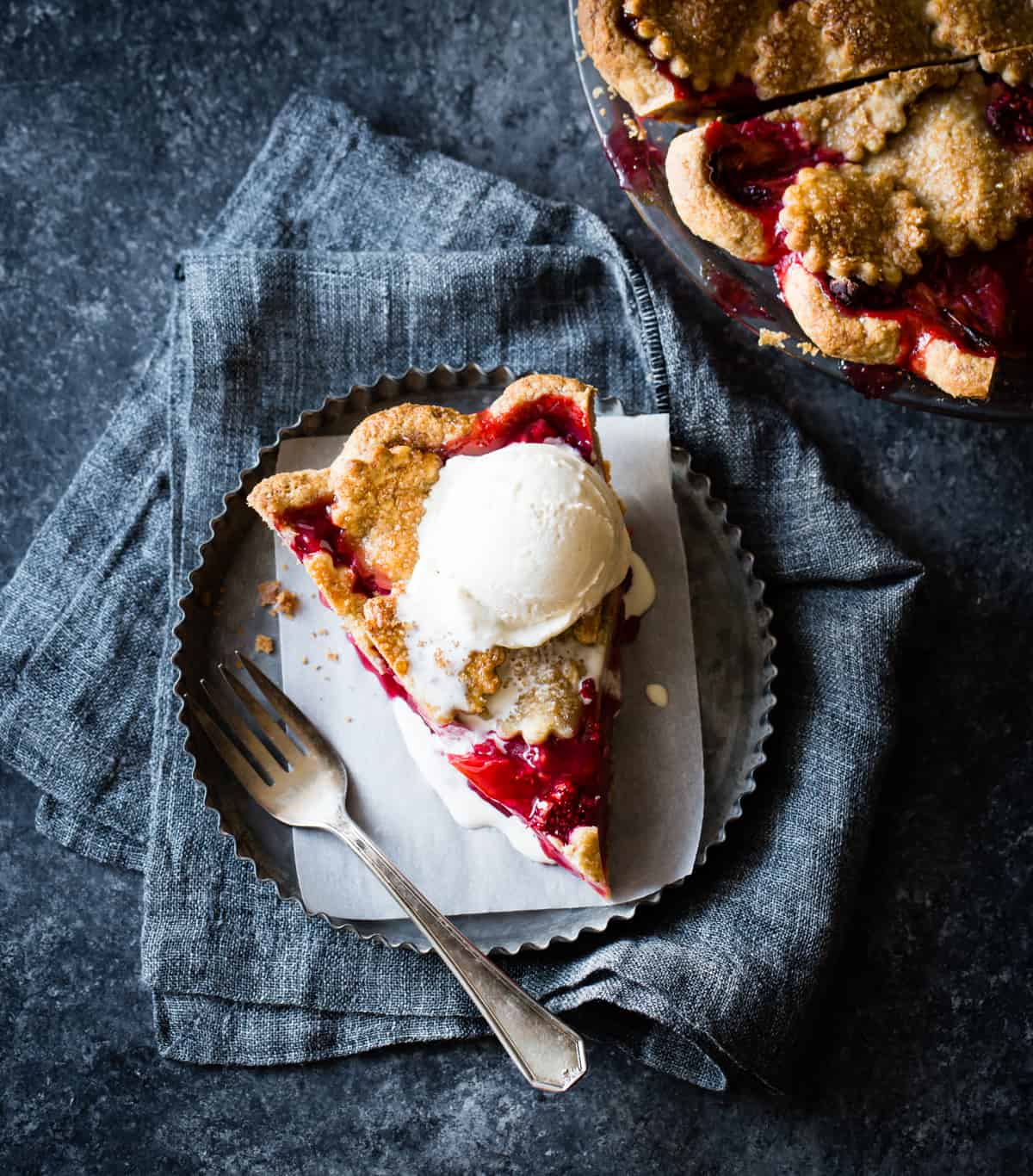 Strawberry Raspberry Rhubarb Pie, Alternative Baker Cookbook