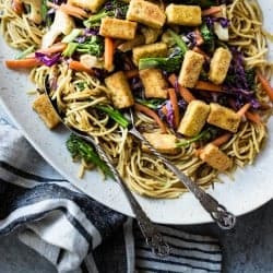Curried Noodles with Crispy Tofu & Winter Vegetables {gluten-free & vegan}