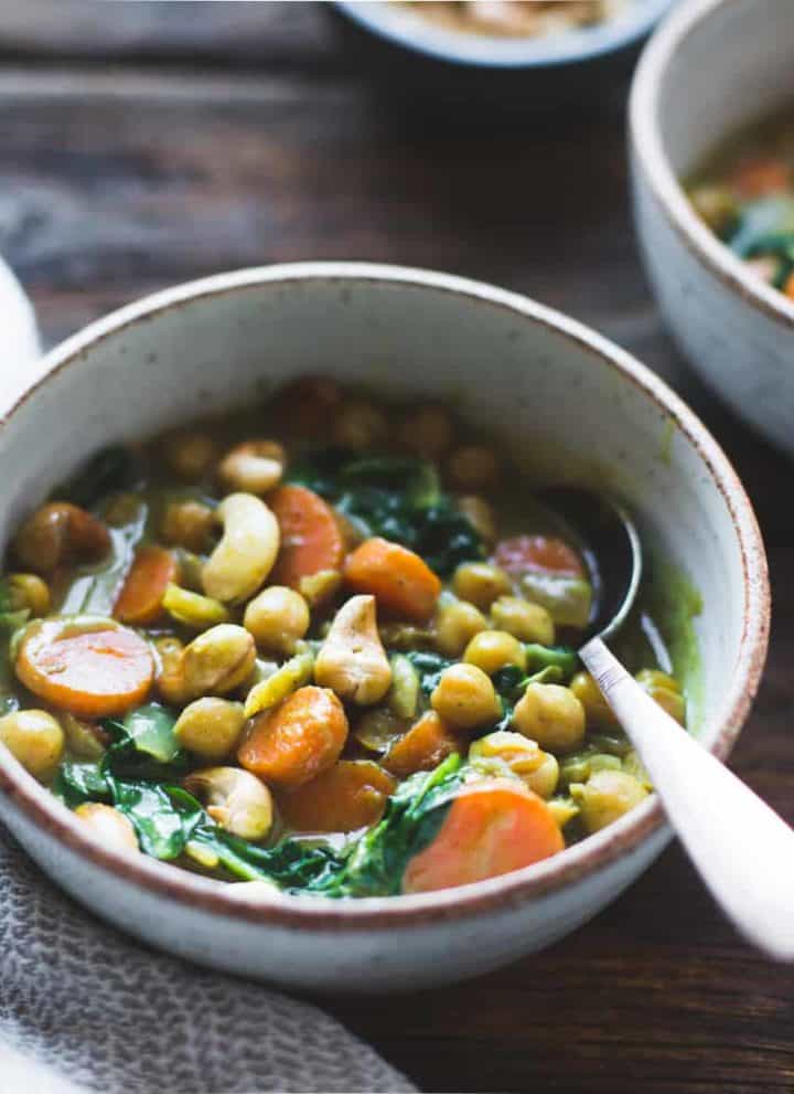 Coconut Curried Chickpeas with Carrots & Cashews {gluten-free, vegan}