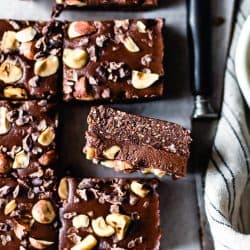 Hazelnut No-Bake Brownies {gluten-free, vegan, refined sugar-free}