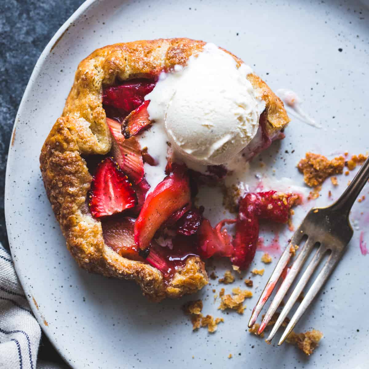 delicious Strawberry Rhubarb Rose Galette {gluten-free}