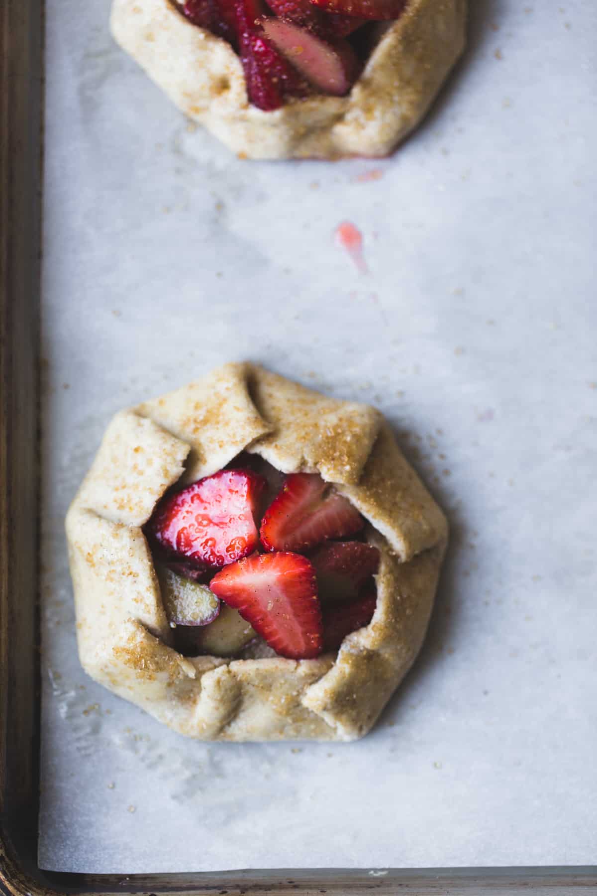 Strawberry Rhubarb Rose Galettes {gluten-free} pre cooking 
