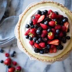 No-Bake Lemon Berry Coconut Cream Tart {vegan, gluten-free, refined sugar-free}
