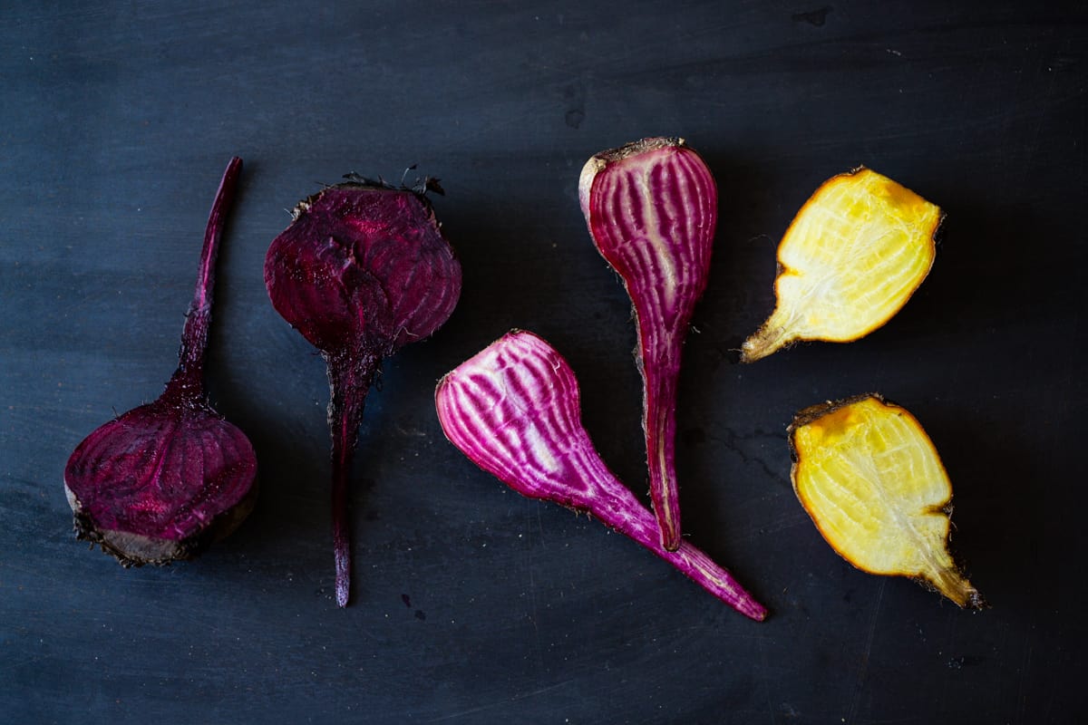halved beets 