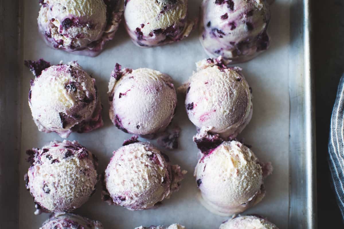 scoops of Roasted Cherry Ice Cream 
