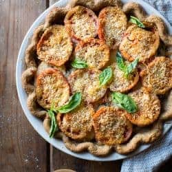 Tomato Pie with Basil, Parmesan + Cornmeal {gluten-free}
