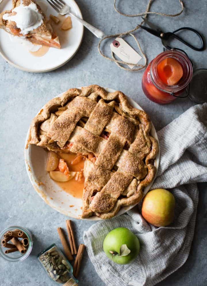 Apple Quince Lattice Pie {gluten-free}
