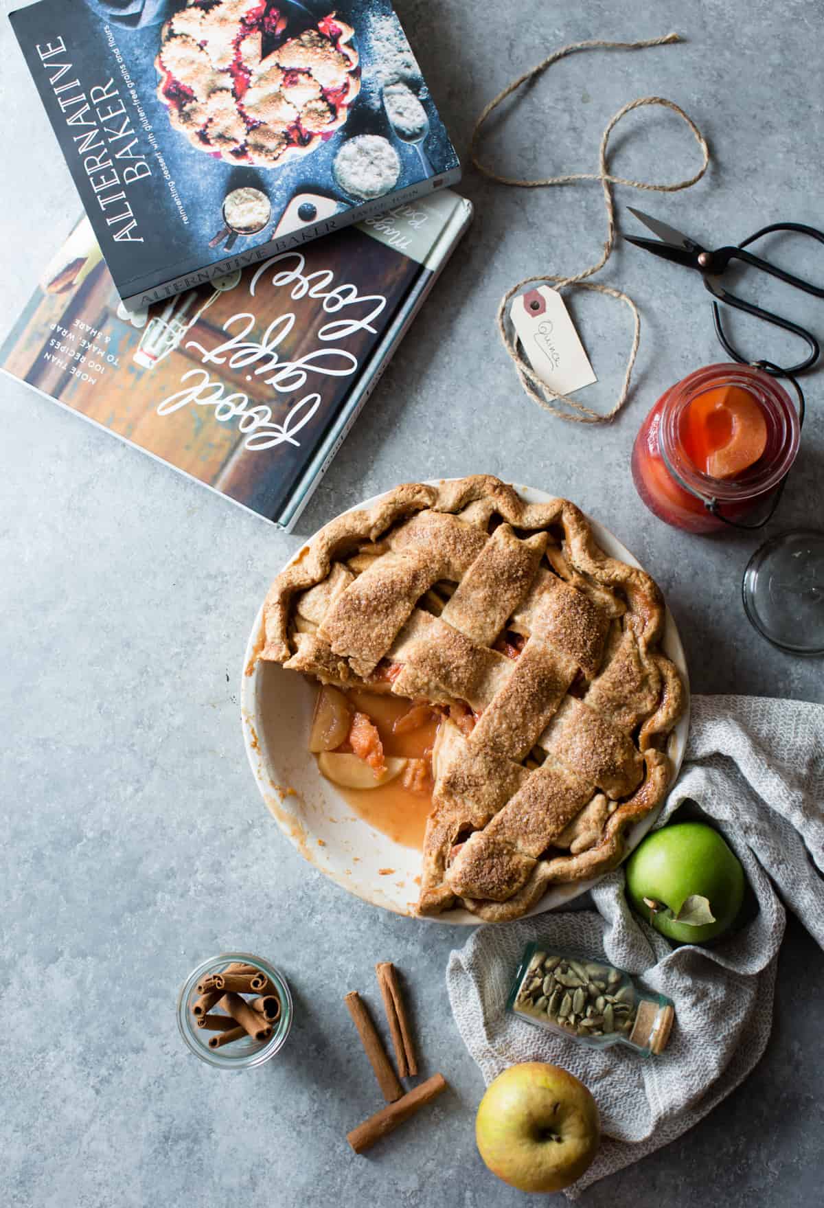 Apple Quince Lattice Pie {gluten-free} and cook books