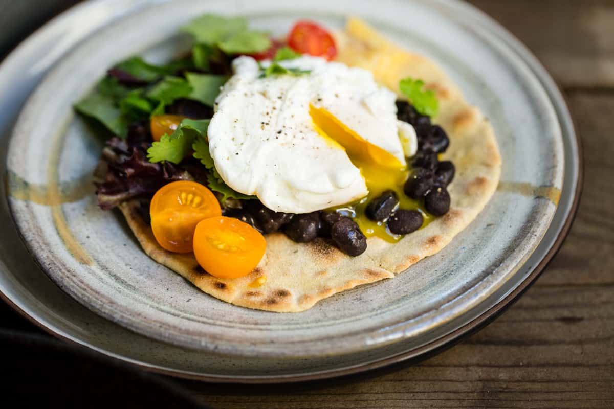 plate of Gluten-Free Amaranth Tortillas + Vegetarian Breakfast Tacos