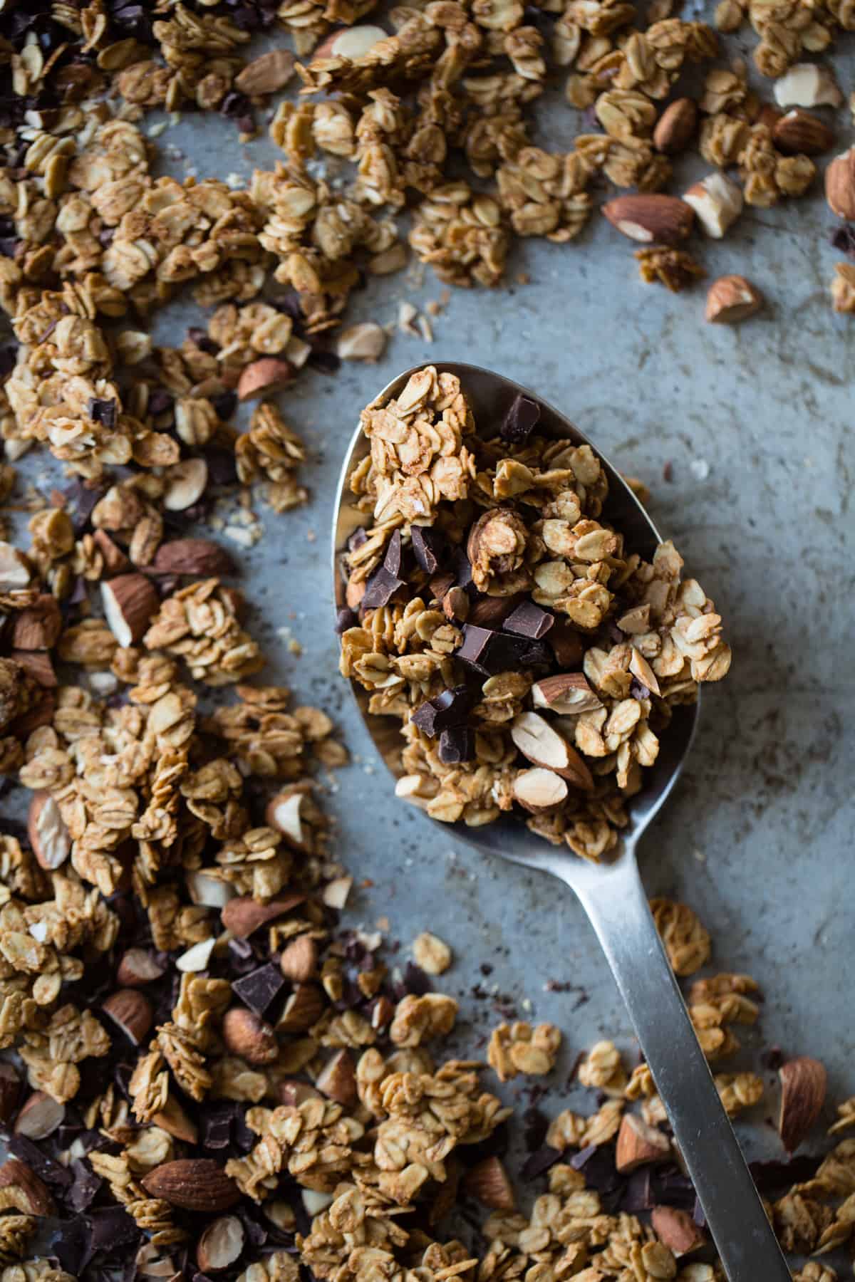 spoonful of Peanut Butter Granola with Cacao Nibs and Bittersweet Chocolate {gluten-free, vegan}
