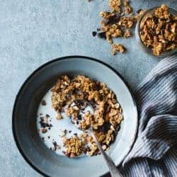 Peanut Butter Granola with Cacao Nibs and Bittersweet Chocolate {gluten-free, vegan}