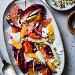 Beet, Citrus, & Chicory Salad with Ricotta Salata and Pistachios
