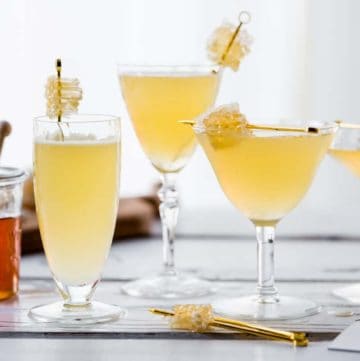 glasses of Chamomile Honeycomb Gimlets + A Visit to the Hangar 1 Distillery