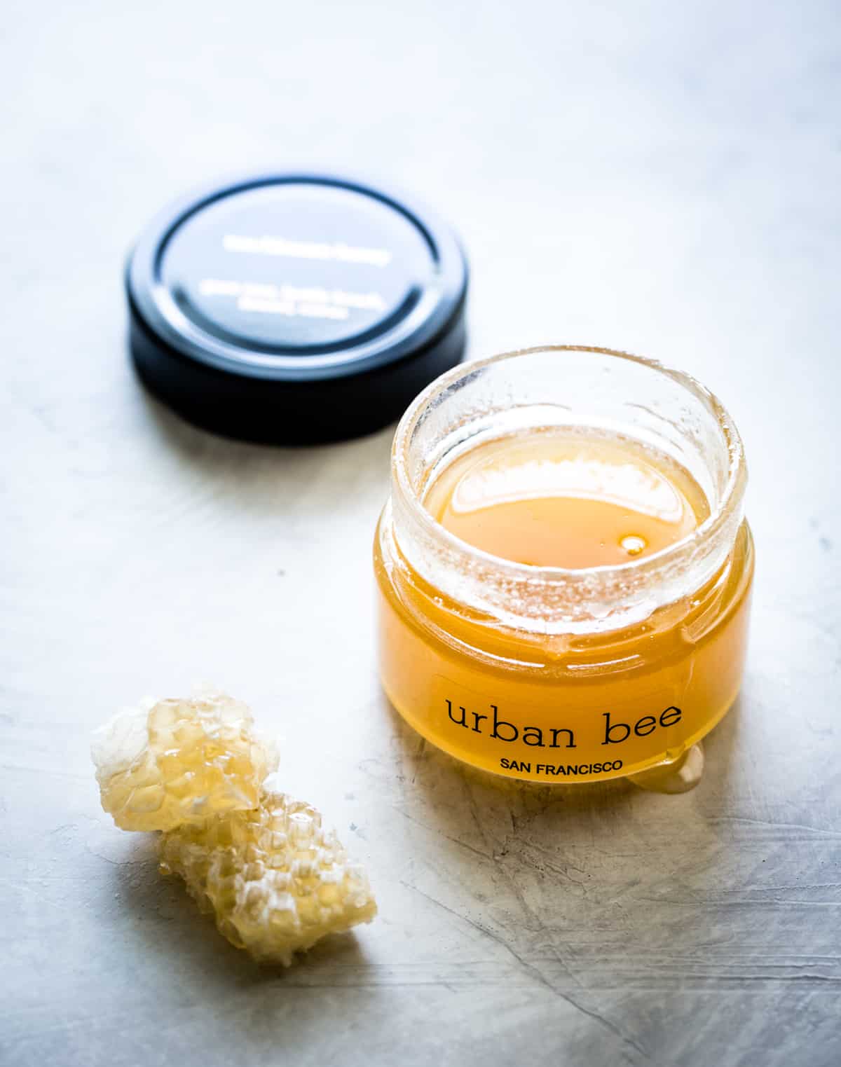 jar of urban bee honey 