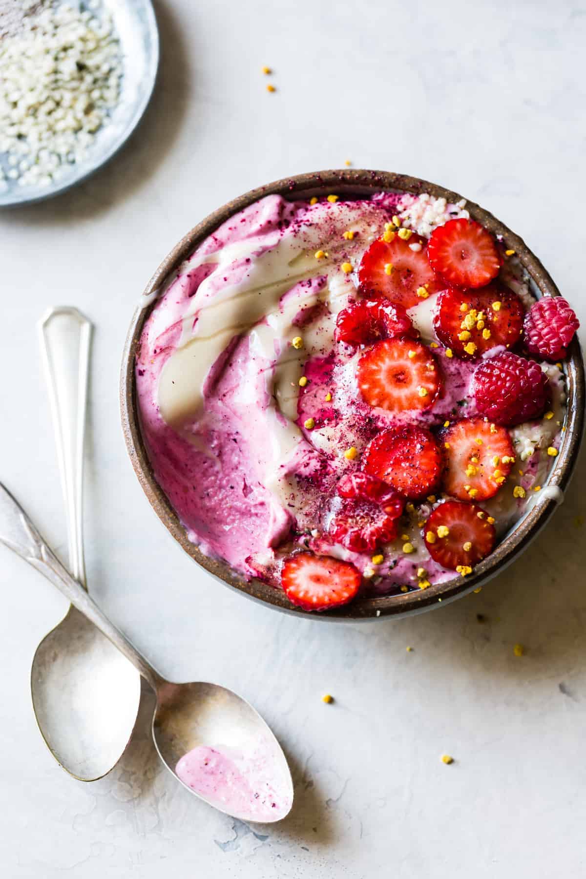 Hibiscus Berry Smoothie Bowls {gluten-free, vegan} • The Bojon Gourmet