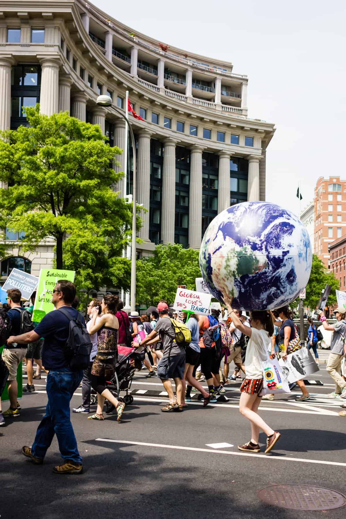 Climate March, Washington DC in street 