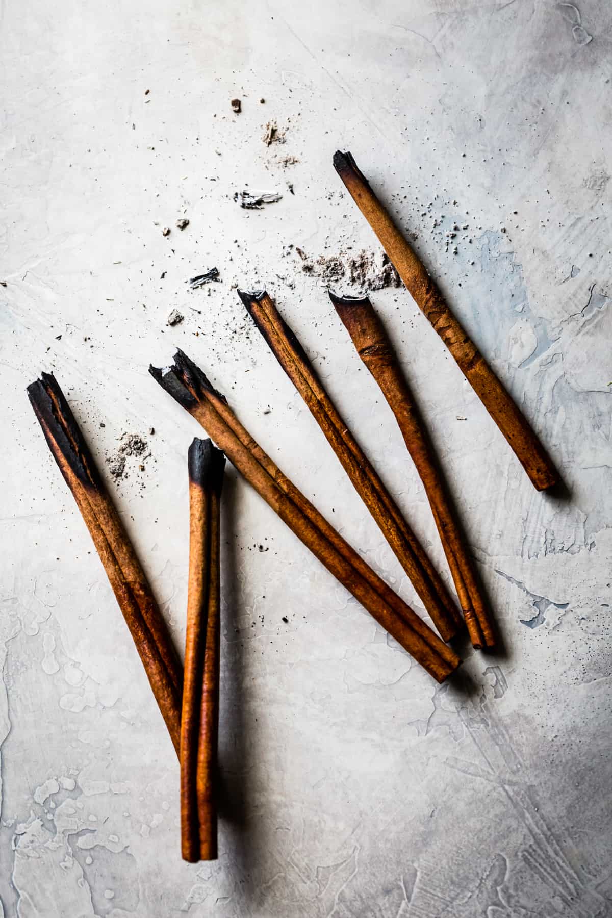 burnt cinnamon sticks