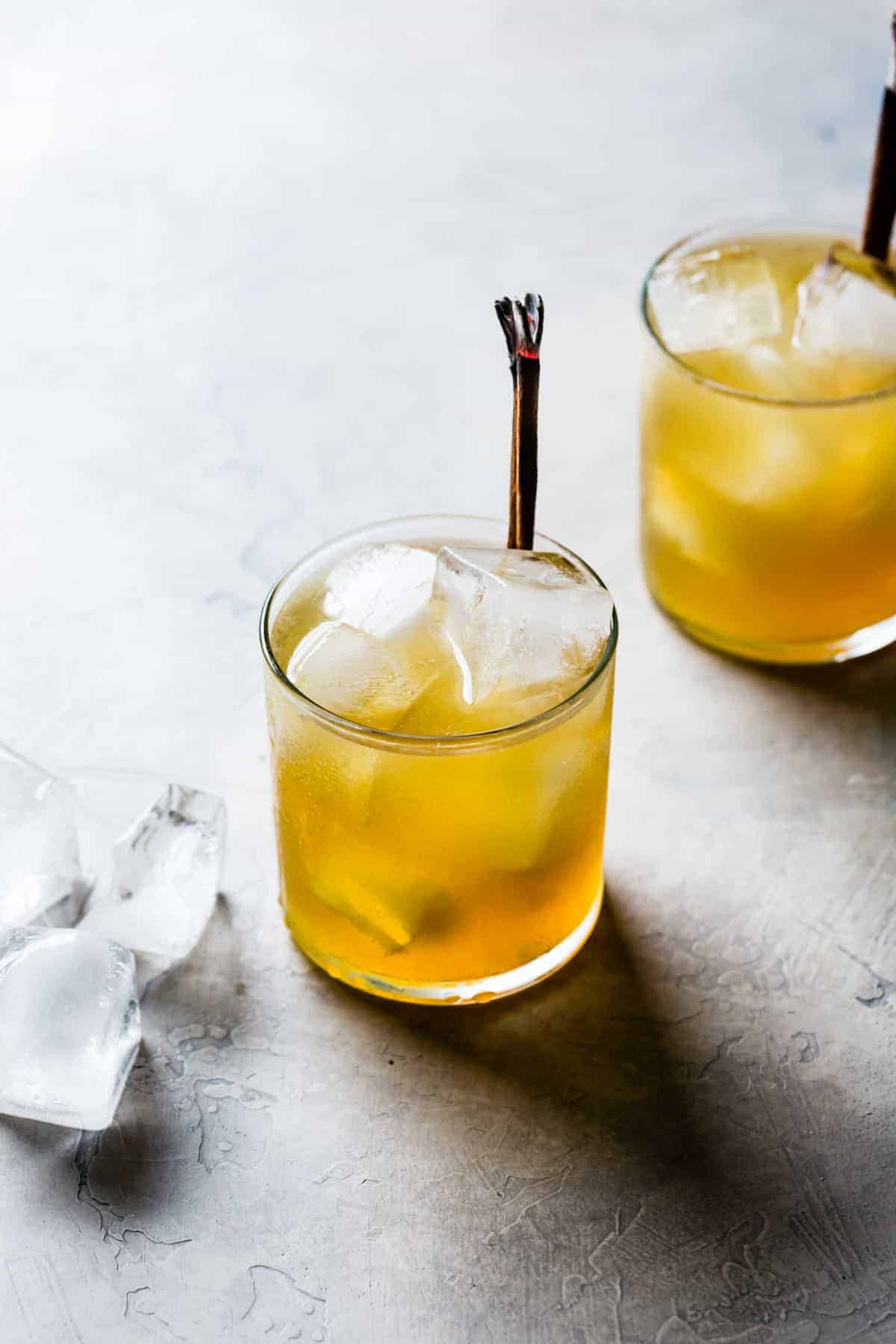 Yellow Chartreuse Cocktail with Bourbon & Ginger in glass