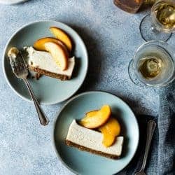 Small Batch Cheesecake with Elderflower Peaches