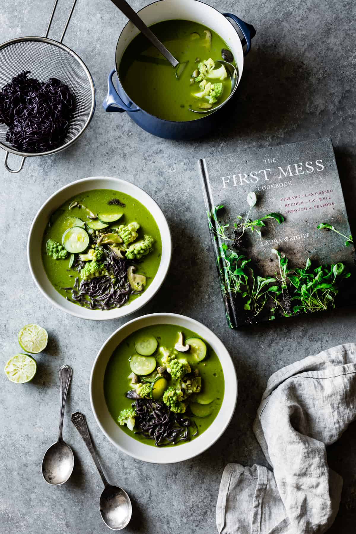 Green Noodle Soup with Coconut Lemongrass Broth and cookbook 