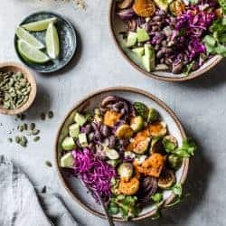 Mexican Roasted Veggie Bowls with Beer Beans